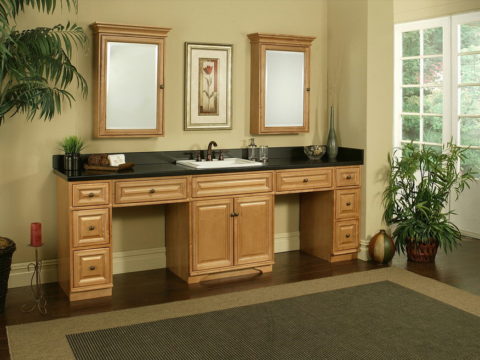 birch wood vanity