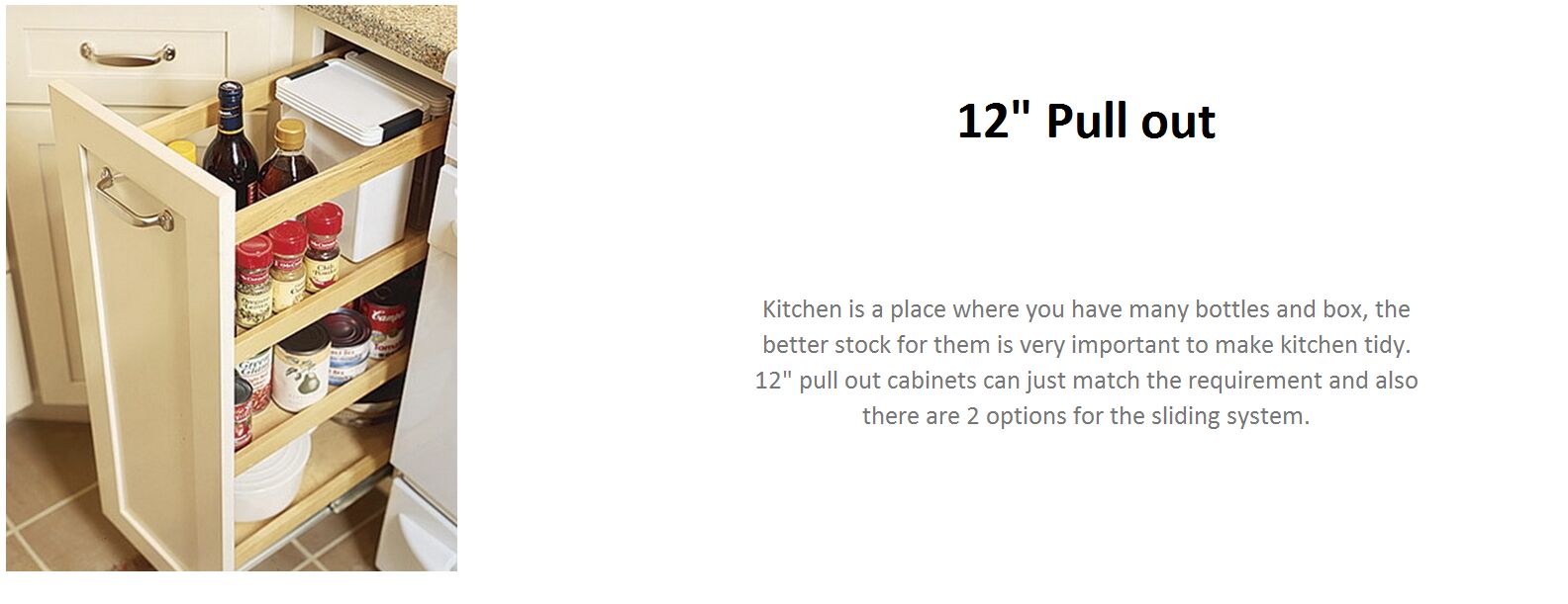 12 inch pull out cabinet