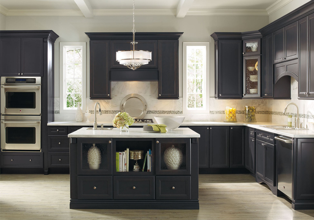 Blue Color Design Idea Solid Wood Kitchen Cabinets SWK-077 | Houlive