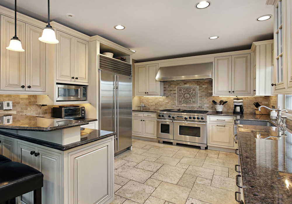 White solid wood kitchen on sale cabinets