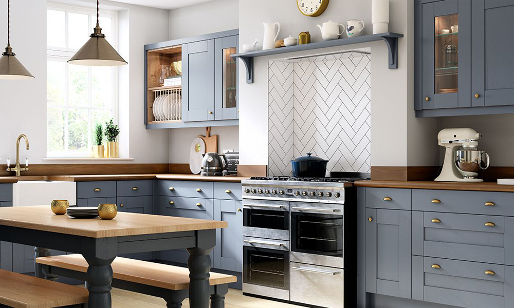 Light Blue New Design Shaker Kitchen Cabinets SWK-014 ...